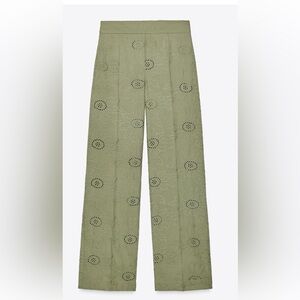 NWT Zara Embroidered Eyelet Pants - XS